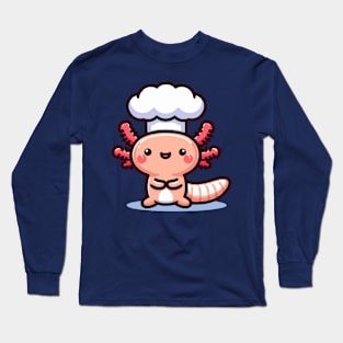 cute baby axolotl chef Long Sleeve T-Shirt